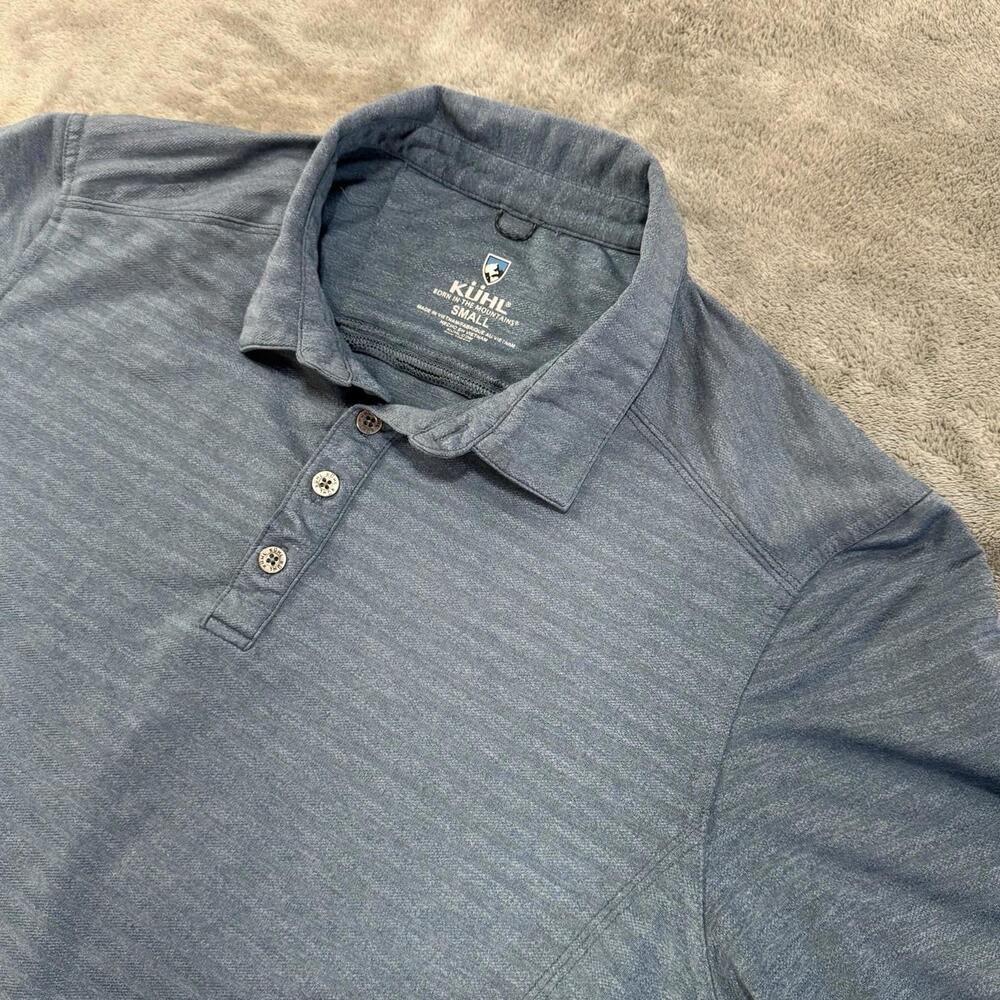 Kuhl Airkuhl Polo Shirt Mens Small Short Sleeve Performance 7344 Striped Buttons